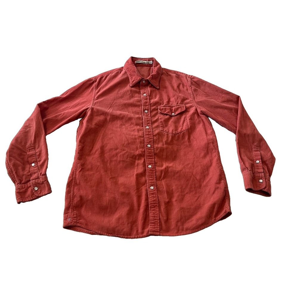 Criquet Men's Medium Corduroy Pearl Snap Shirt Long Sleeve
